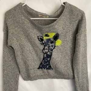 Hollister gray cropped sweater